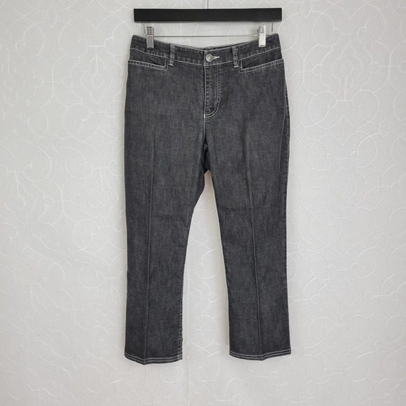 Pendleton Womens Jeans Size 4P Black Denim Bootcut Mid Rise Pleated Front - Picture 1 of 7
